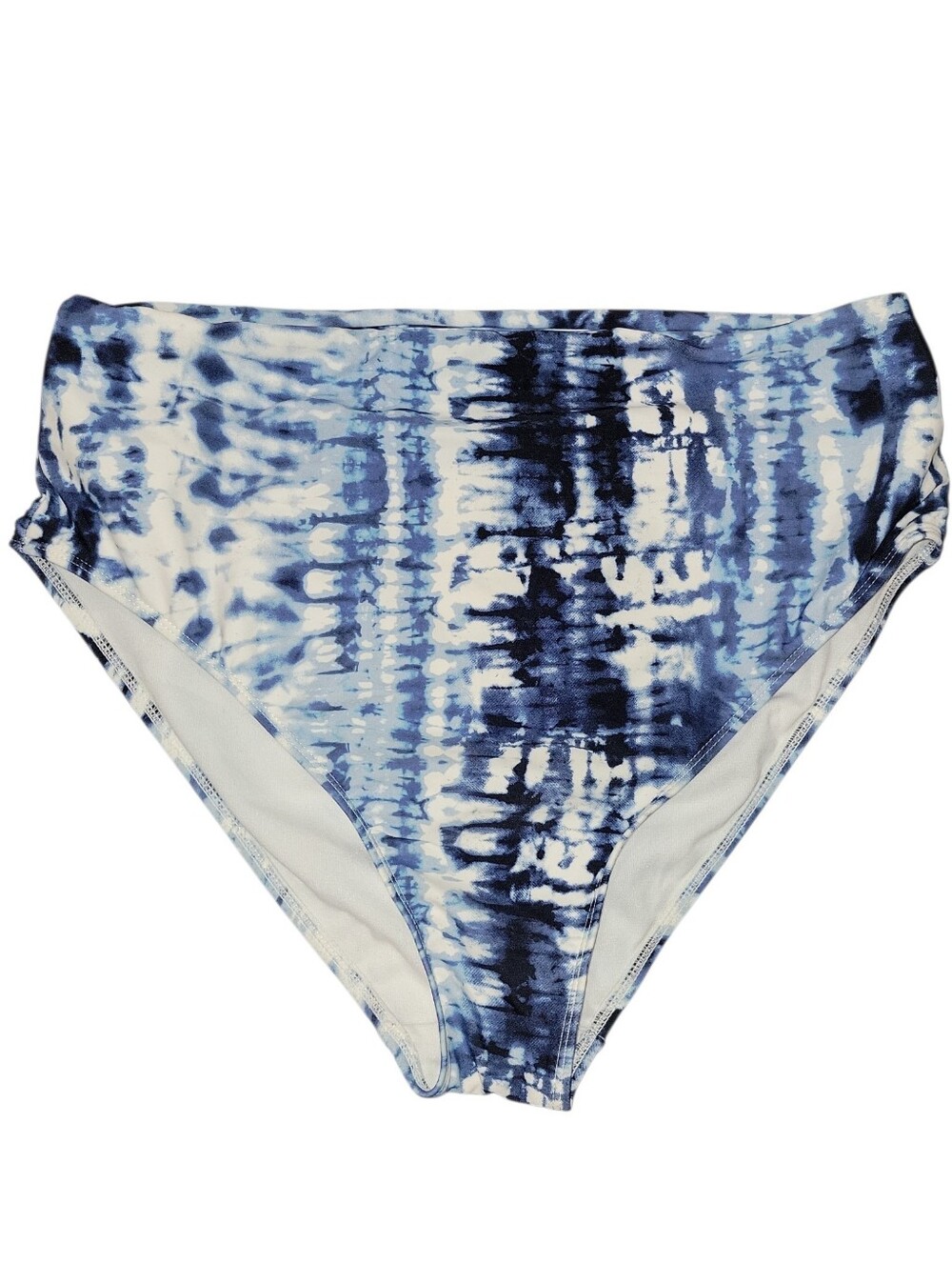 Time and Tru Blue and White Tie-Dye Bikini Bottoms Large